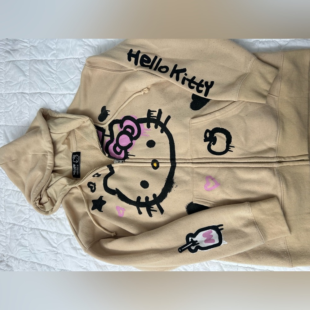 Forever 21 Kids Hello Kitty Hoodie - Tan and Pink